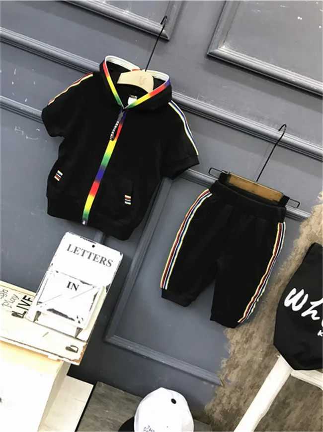 Fashion Sport baby boy clothes set 2PCS Top Clothes+Long Pants for toddler boys Hooded clothing |