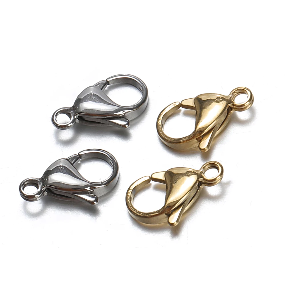 

20pcs 9/10/12/15mm DIY Lobster Clasps Stainless Steel Jewelry Finding Clasp Hooks Necklace & Bracelet Chain Jewelry Components