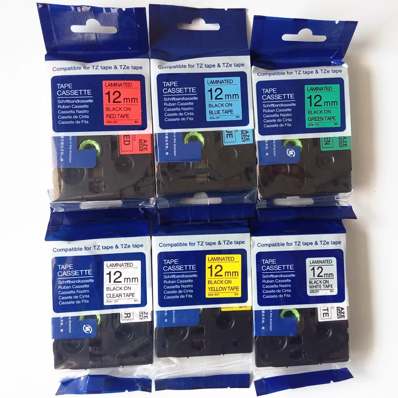 Смешанные tz 631tze 231 ламинированные ленты белого и желтого цвета красный синий