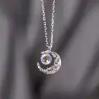 925 стерлингового серебра опал луна ожерелье с подвеской в виде кулон ювелирные изделия для женщин и девочек вечерние ювелирные изделия колье dz862