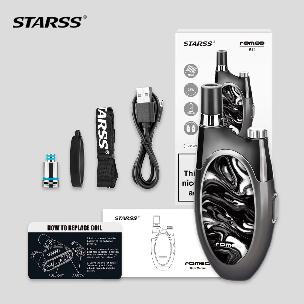 Предварительный заказ Starss Romeo Kit аккумулятор 1200 мАч с 2 мл электронная сигарета