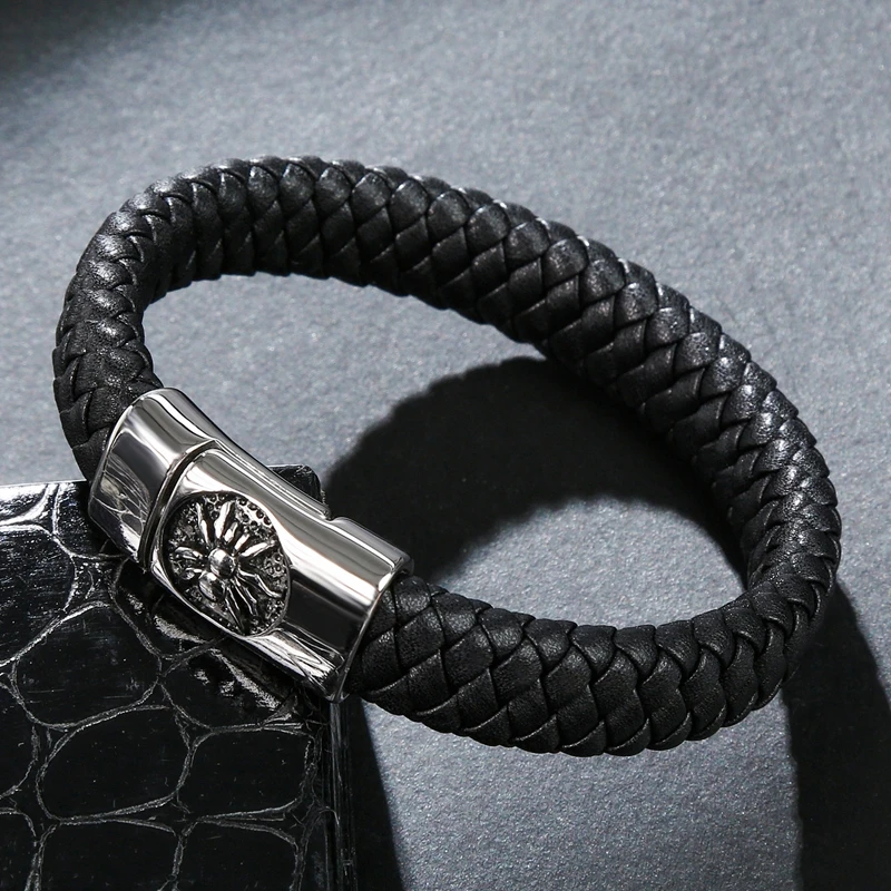 Многоцветный модный плетеный кожаный браслет для мужчин ювелирные изделия в