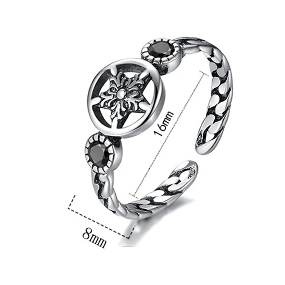 

NEHZY 925 sterling silver ring fashion woman jewelry retro simple Thai silver adjustable hot new crystal star ring