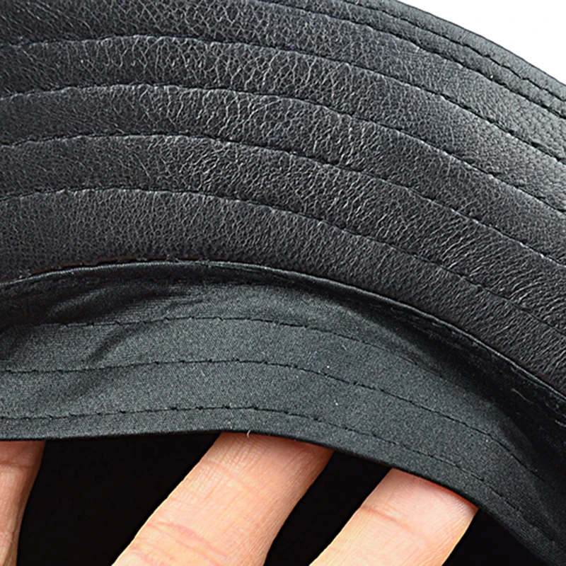 Spring Men real leather Fedoras 2020 new style real sheepskin cow leather Bowler/Derby caps hats B70