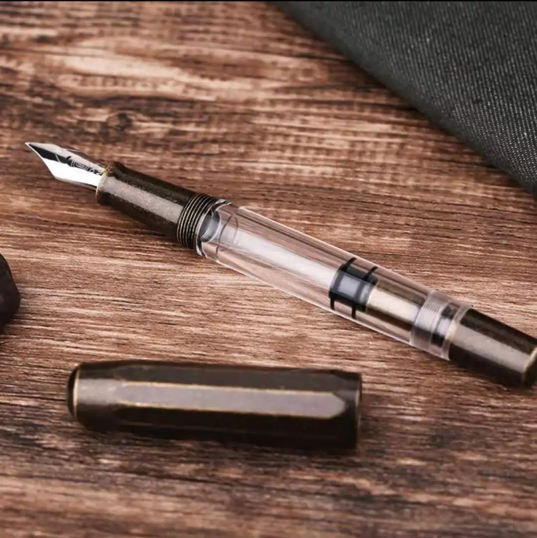 

St Penpps T1 Metal Brass Fountain Pen Acrylic Ink Pen F NIb Converter Filler Stationery Office school supplies writing gift