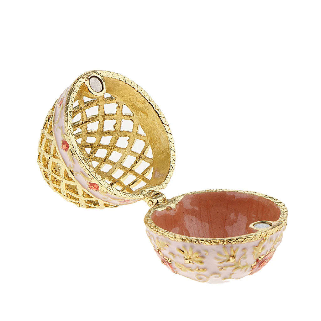 

Tiny Egg Box Flower Enamel Trinkets Jewelry Box Ring Holder Egg Magnet Clasp