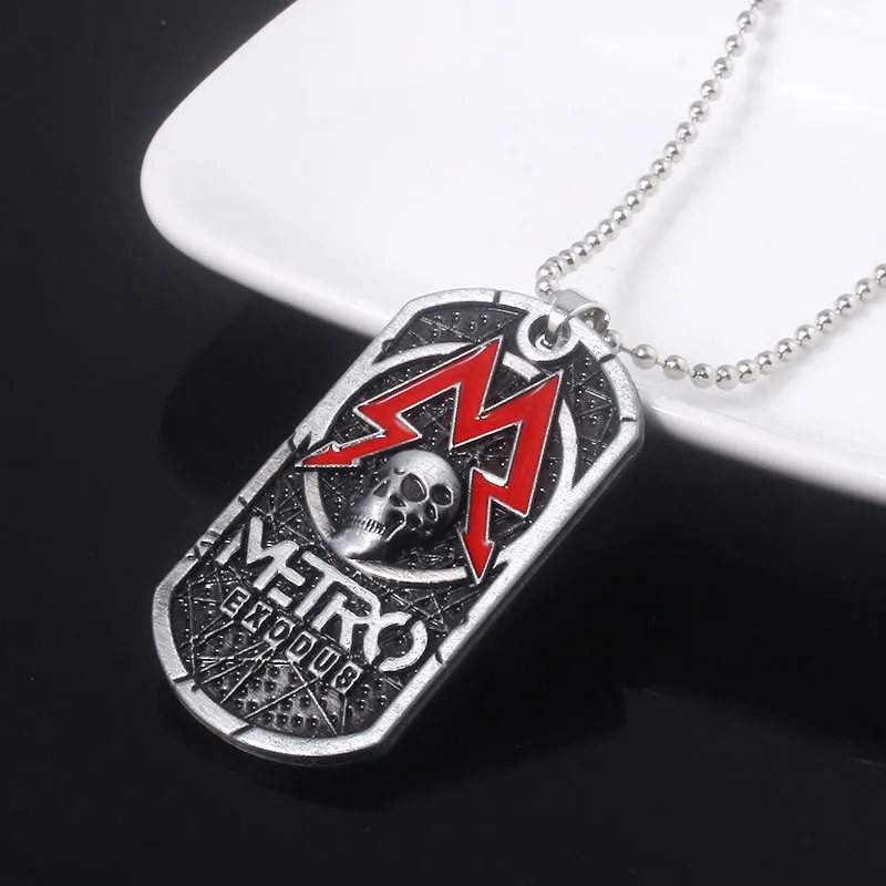 SG высокое качество игры метро исход 2033 Ожерелья Подвески Dog Tag череп