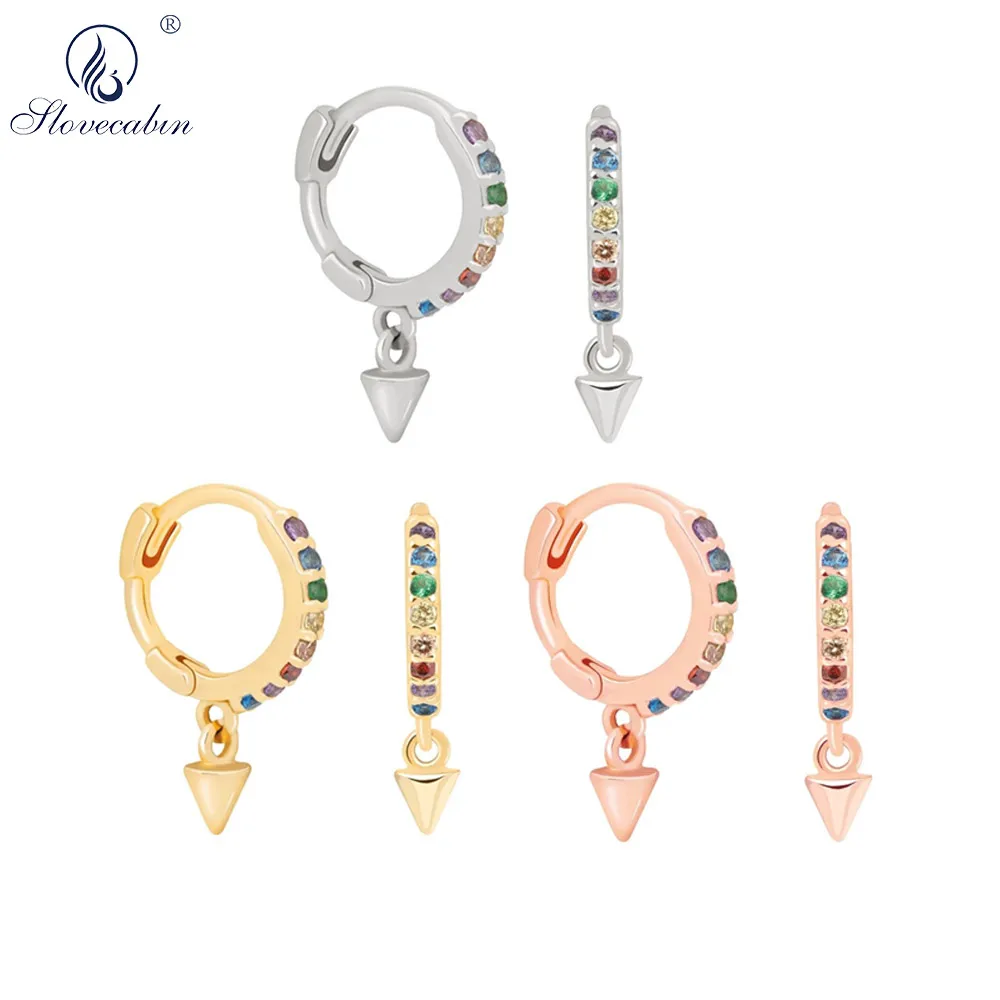 Маленькие Кольца из серебра 925 пробы с разноцветными радужными