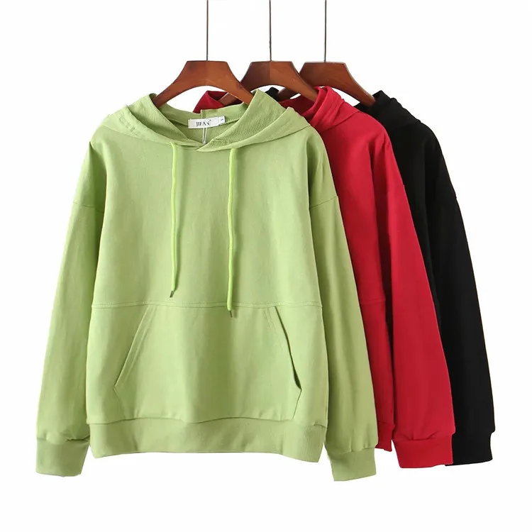

Female Casual Sweatshirt Women Daily Solid Hooded Sweat Long Sleeve Casual Pocket Blouse Pullover Hoodies Plus Size Streetwear