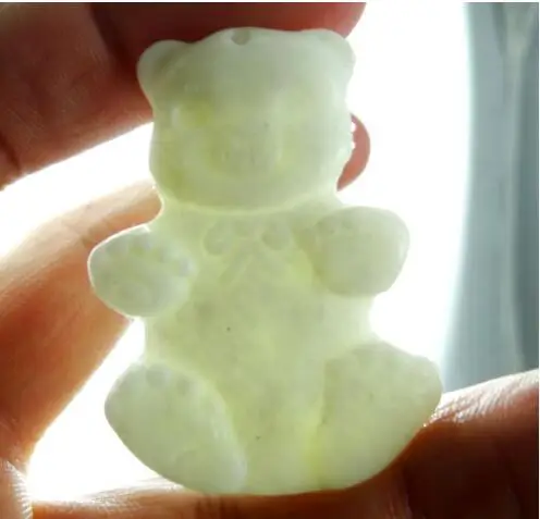 Натуральный камень кварц кристалл китайский ручной резной статуя медведя кулон