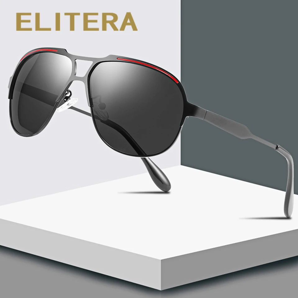 

ELITERA Fashion Men's Sunglasses Polarized Lens Brand Design Temples Sun Glasses Coating Mirror Glasses Anti-glare Oculos De Sol