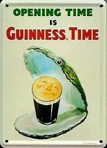 

SmartCows Guinness Irish Oyster TIME Wall Decor 8x12 Tin Metal Signs