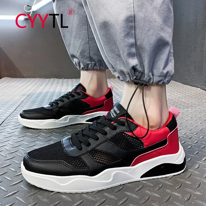

CYYTL 2021 New Leather Men's Walking Sneakers Casual Breathable Outdoor Running Tennis for Boys Sports Fitness Students Shoes