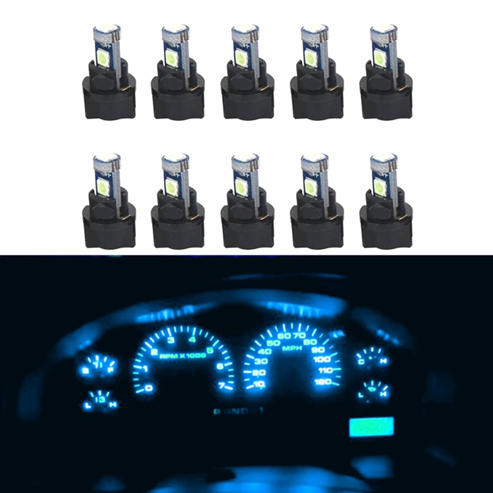 WLJH 10x Canbus автомобиля T5 светодиодный светильник 3030 SMD миниатюрный 74 лампа PC74