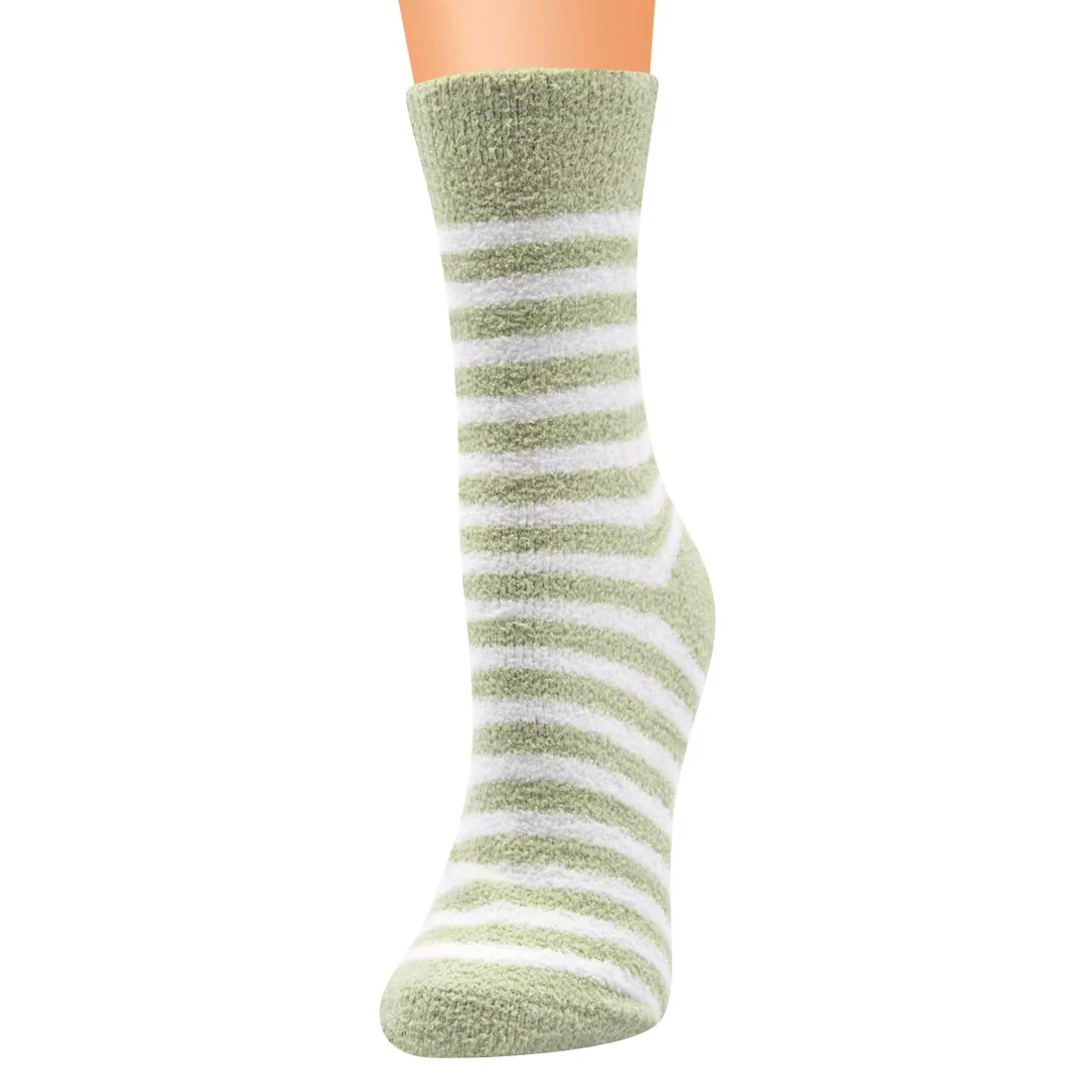 One Size Fit All Middle Tube High Quality Ankle Size Striped Coral Fleece Velvet Socks For Women And Girls