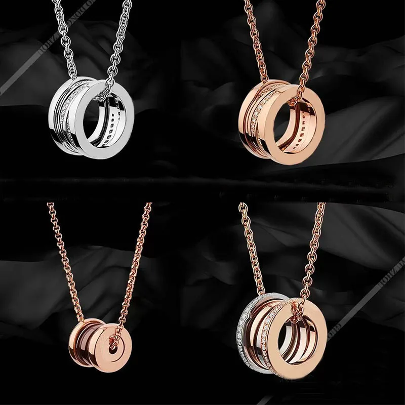 

BV classic s925 sterling silver necklace rose gold ceramic diamond necklace couple gift