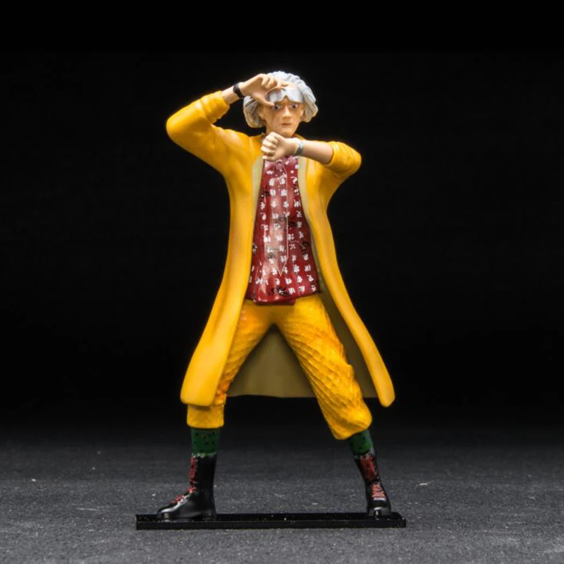 

1/18 Back To The Future DeLorean Car Figure Doll Model Toy Scene Display Resin PVC Standing Figure Doll Models Collection Gifts