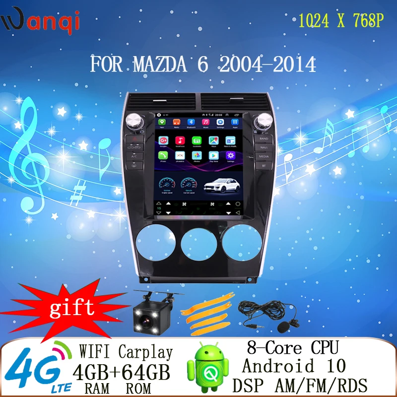 

9,7 дюймов Android 10,0 Tesla Стиль вертикальный Экран GPS навигации Автомобильный мультимедийный 8 ядер радио плеер для MAZDA 6 2004-2014 DPS