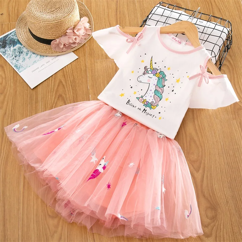 2020 Fancy 2pcs Swan Dress for Girl Princess Dresses Animal Tees+Tutu Birthday Outfits Baby Clothes Size 2-7 Years | Детская одежда и