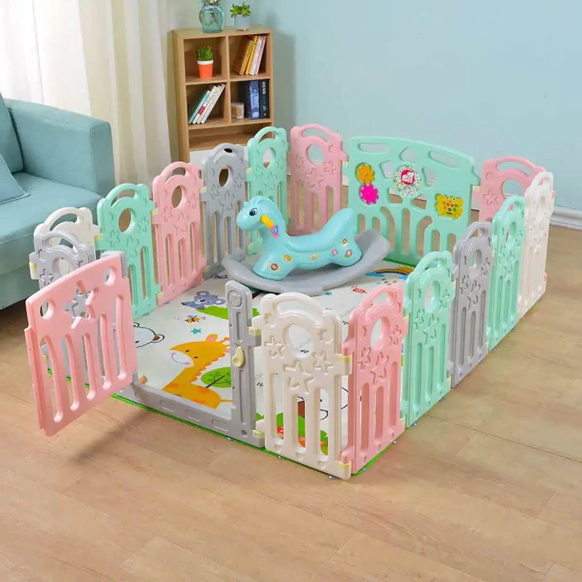 

16 Pcs Fence Panel Baby Playpen Toddler Multifunctional Children Free Combination Safety Divider Fence Kids Indoor Playground