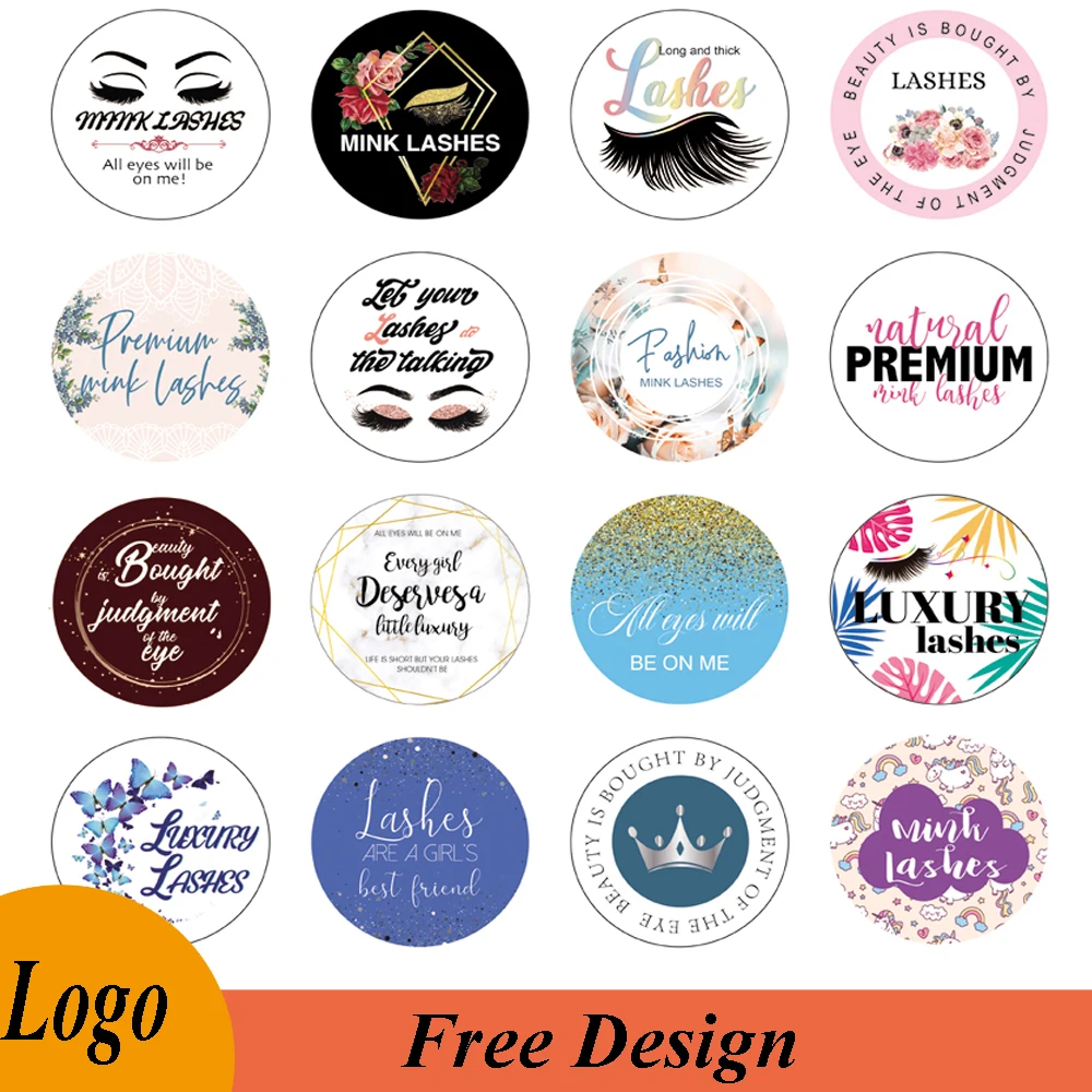 

Custmized logo sticker for lashes kinds of size logo custom logo for your brand circle logo rectangle logo square logo