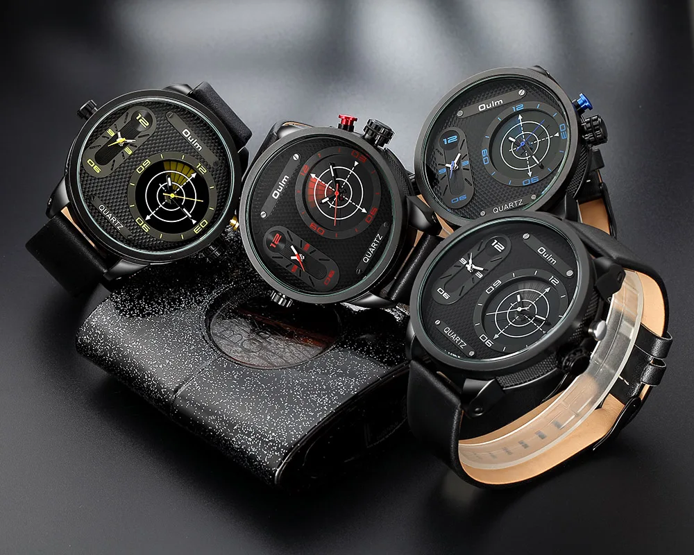 

Oulm Men's Watches Large Dial Men Sports Watches Dual Display Quartz Wristwatches Men Relogio Masculino horloge man 2019