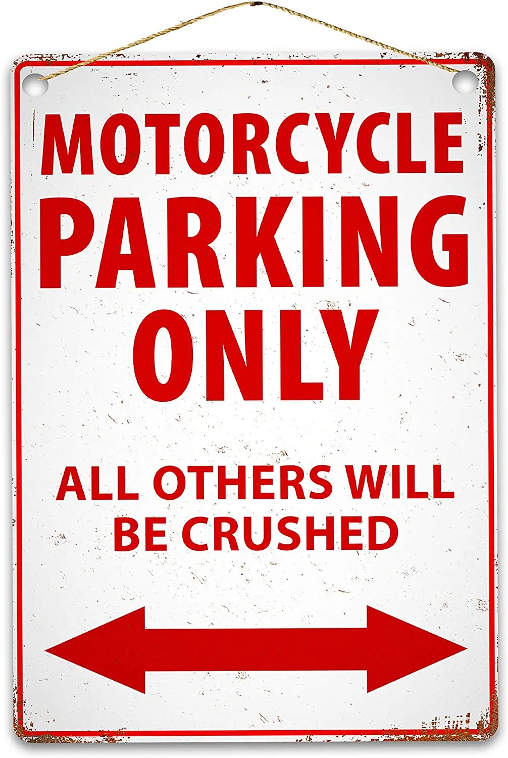 

Diuangfoong Funny Motorcycle Parking Only Metal Sign, Rustic Retro Weathered Distressed Plaque 12 x 8 inches
