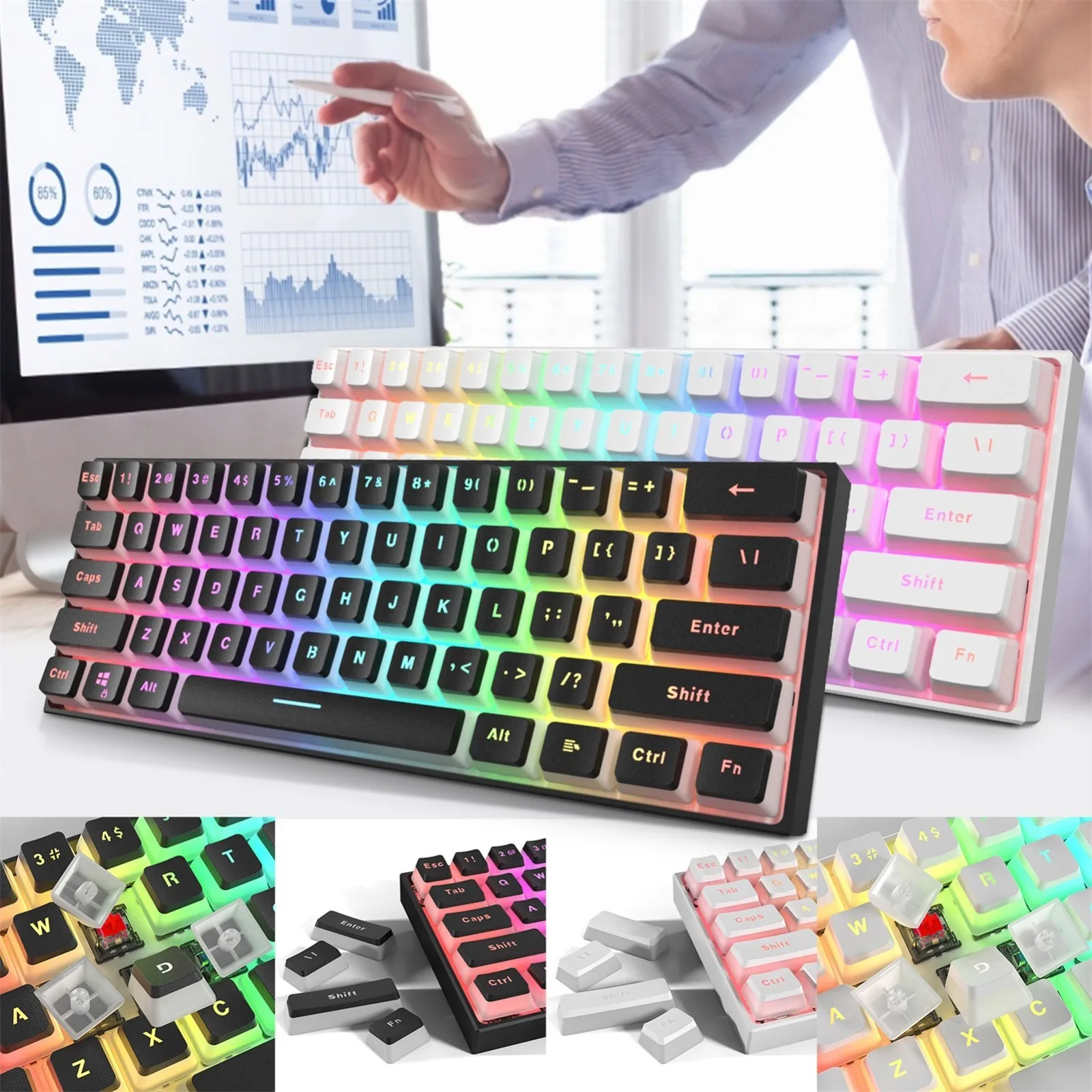 

K870T, , 87 , RGB Wirele sbluetooth