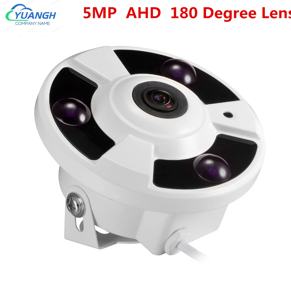 

AHD Fisheye CCTV Camara 5MP 180 Degree 1.7mm Lens IR Cut Night Vision Vandalproof Metal Dome Indoor Camera