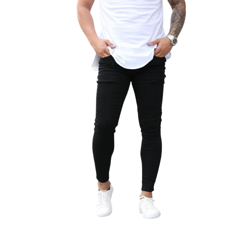 Jeans Men Business Casual  Black Slim Pencil Pants Male Fashion Skinny Biker Pants Street Hip Hop Party Denim Clothing Men