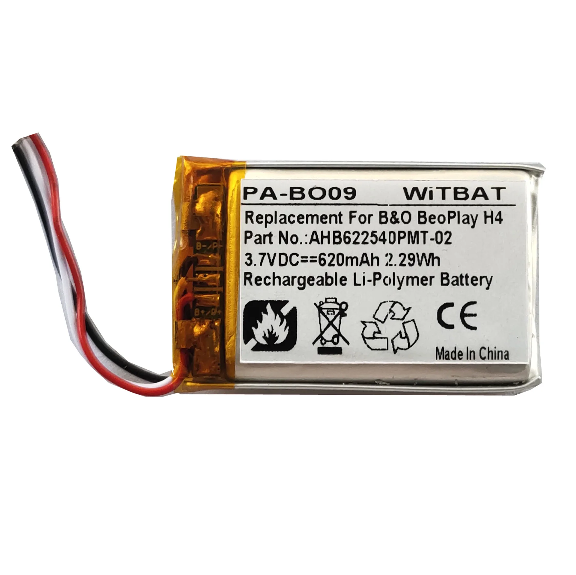 Batería TTVXO 620mAh para Bang & Olufsen BeoPlay H4 auriculares Bluetooth batería AHB622540PMT-02