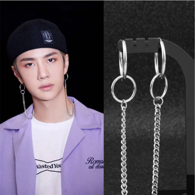 Женские одинарные конические Серьги-цепочки из нержавеющей стали 2020 корейские