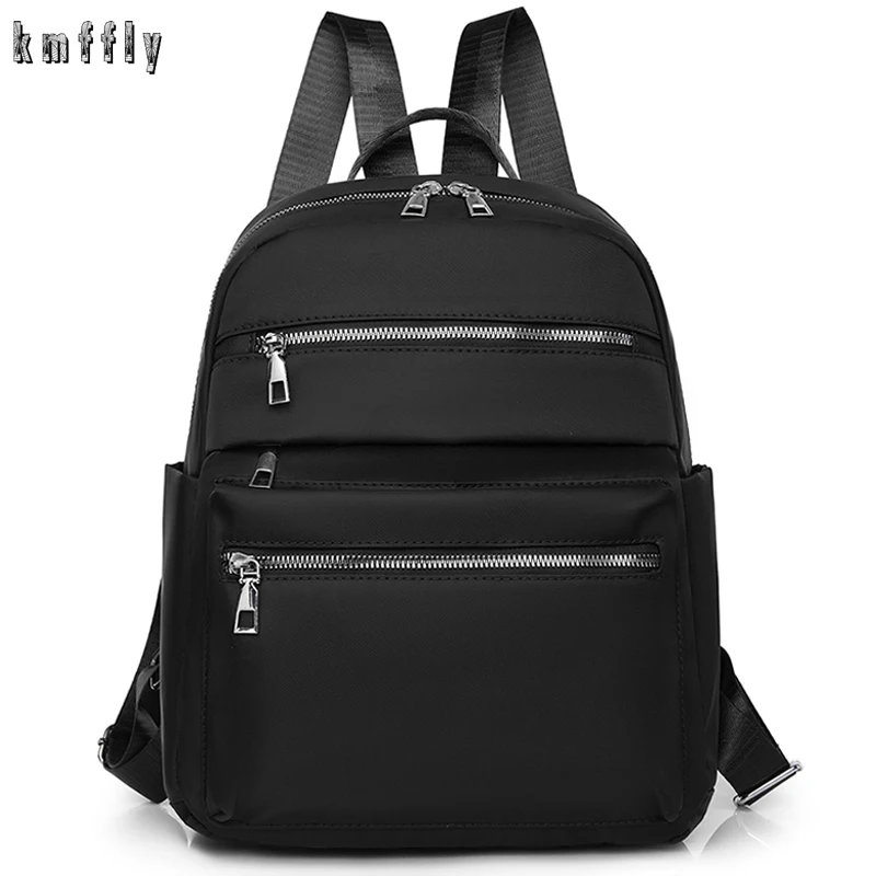 

2021 повседневный рюкзак Оксфорд, женские черные водонепроницаемые нейлоновые школьные сумки для девочек-подростков, высокое качество, модная дорожная сумка-тоут