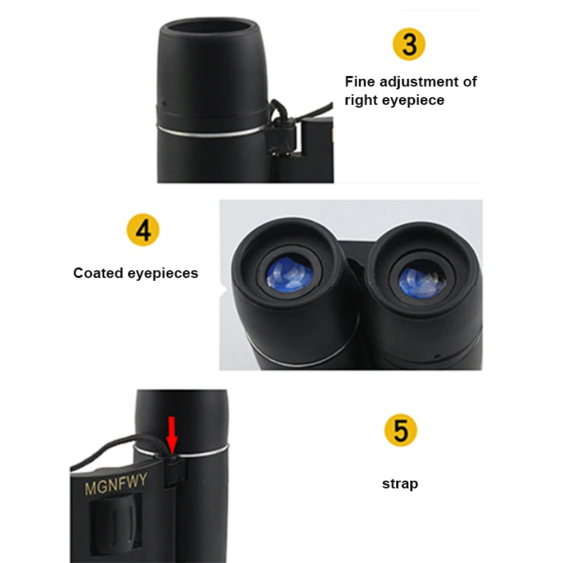 Портативный маленький бинокль компактный легкий складной для взрослых детей