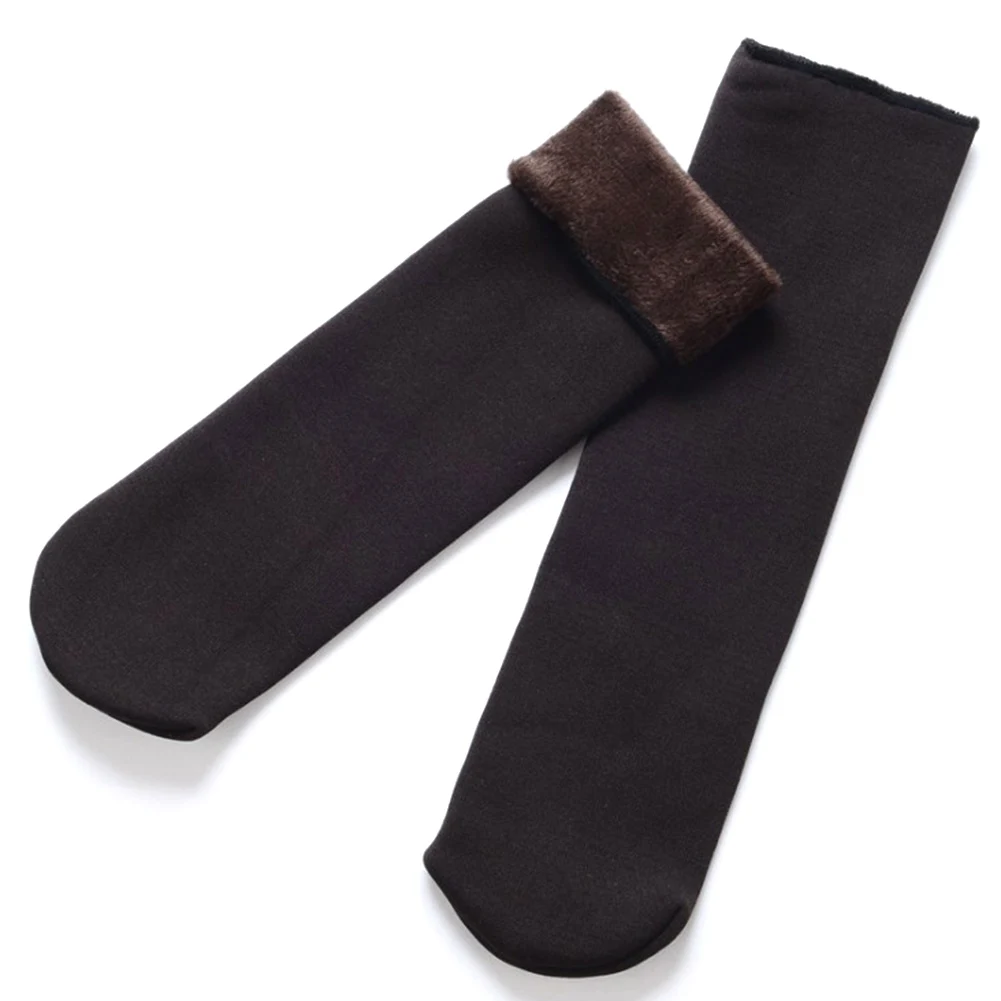 

1Pair Women's Winter Socks Velvet Casual Snow Thermal Keeping Socks Solid Color Boots Floor Sleep Thickening Socks Soft Warm Sox