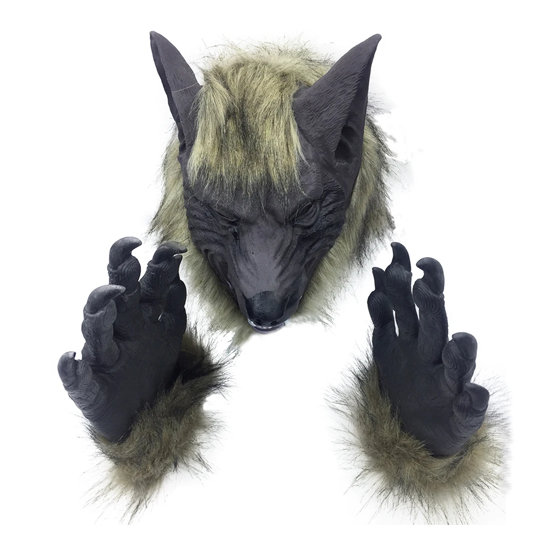 Поддельные волосы Волк Маска с когтями перчатки костюм в стиле косплей мяч форме