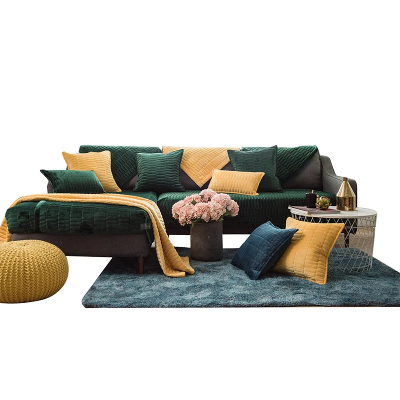 

Sofa Cover Non-slip Sofa Covers for Living Room High Quality Corner Towel Fabric Double Towel Sofa Set Housse de Canap