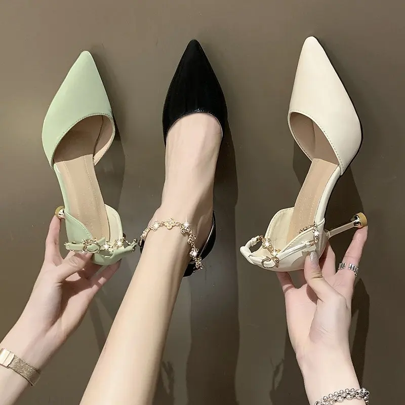 

Туфли-лодочки женские на высоком каблуке, пикантные сандалии с перфорацией, дышащая обувь, модная обувь для свадьбы