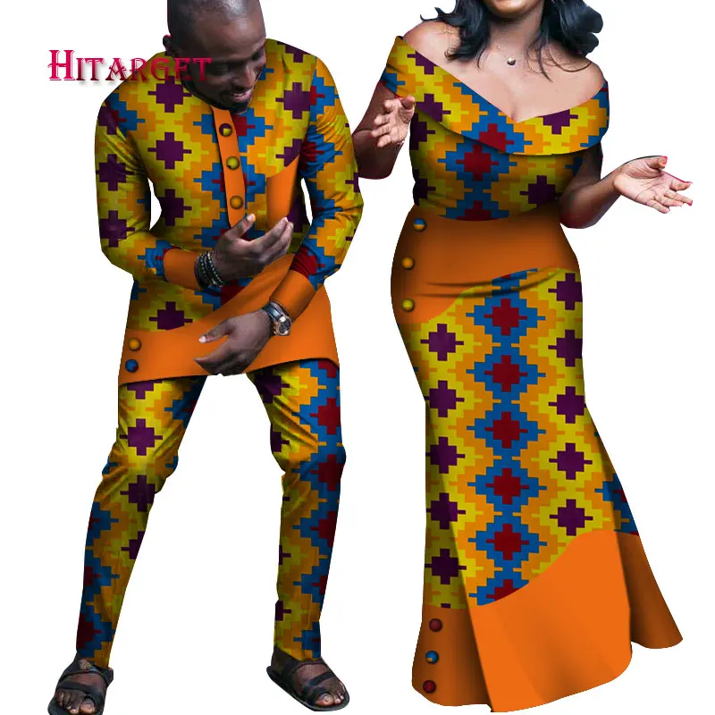 2 Африканская одежда для пар, африканские платья для пар, индивидуальная восковая хлопковая африканская одежда для пар, африканская одежда для пар, WYQ237 - Цвет: 2