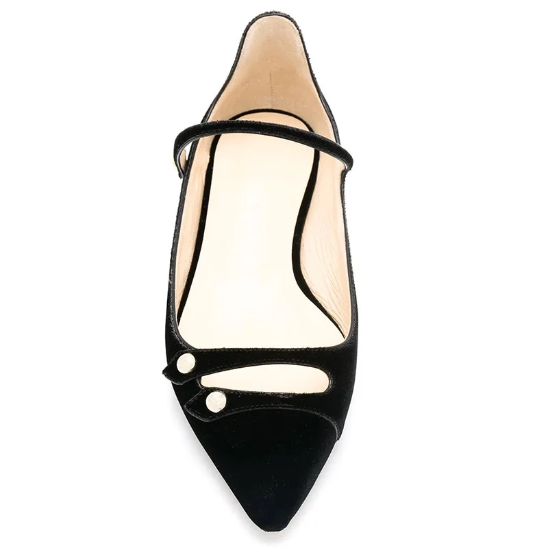 Черные балетки на плоской подошве с пряжкой ремешке Женские летние офисные туфли