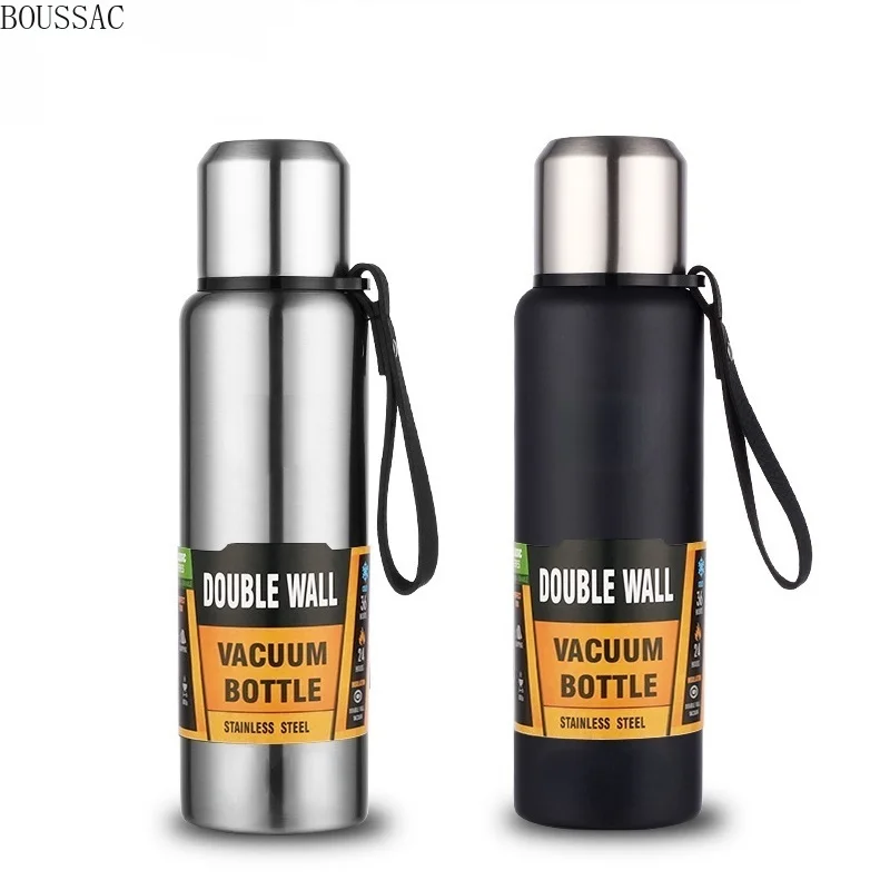 

Large Capacity Stainless Steel Thermos Portable Vacuum Flask Insulated Tumbler with Rope Thermo Bottle 500/750/1000/1500ml