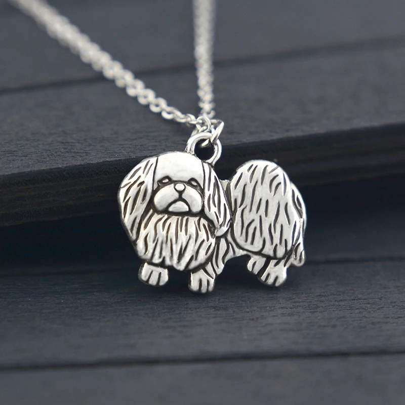 6 Style Vintage Dalmatian &amp Scottish Terrier Pekingese Dog Pendant Necklaces For Women Girls Gift Cute Animal Puppy Collar | Украшения и
