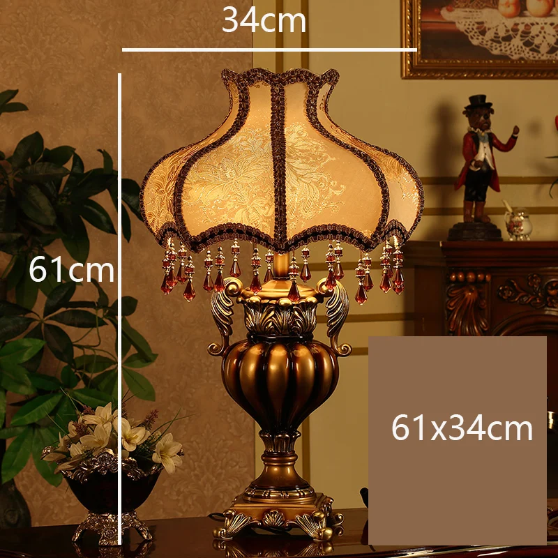 61cm High C Model Роскошная настольная лампа в ретро-стиле из коричневой и белой смолы, роскошная прикроватная лампа для спальни, скульптура из смолы, E27, декоративная лампа, Abajur Led - Цвет абажура: 61cm High C Model