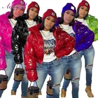 Пальто женское стеганое из искусственной кожи, с воротником-стойкой и длинным рукавом, на молнии, зима 2020