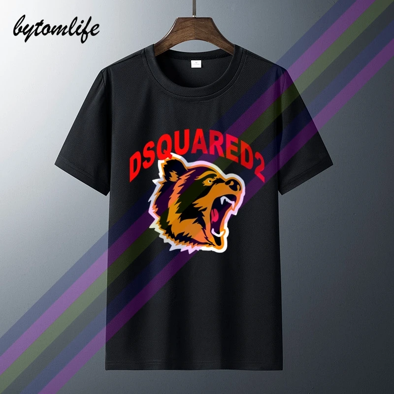 Новая футболка DSQ2 The Angry Bear летняя черная с принтом популярная хлопковые футболки
