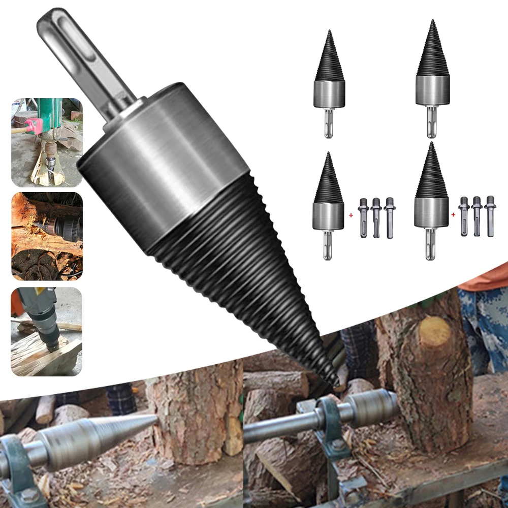 

32/42mm Split Wood Cone-Drilling Tool Firewood Machine Drill Wood Cone Reamer Punch Driver Drill Bit Split Drilling Tools
