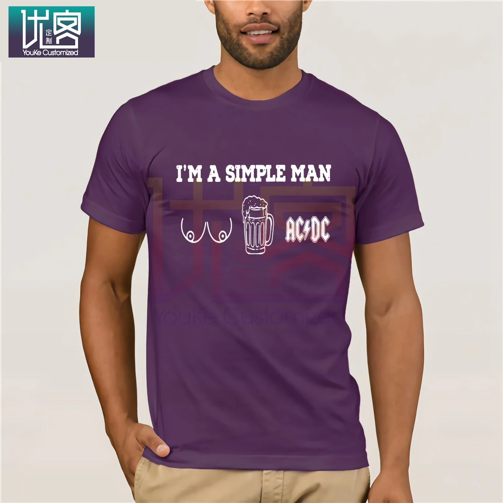 I'm A Simple Man I Like Boobs Beer And AC & футболка DC Забавные футболки хлопковые топы