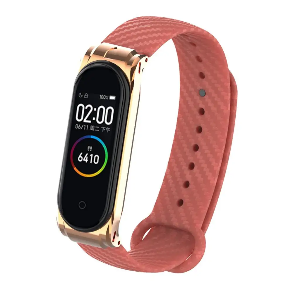 Новый ремешок из углеродного волокна Модный Цветной для наручных часов Xiaomi Mi 4 3