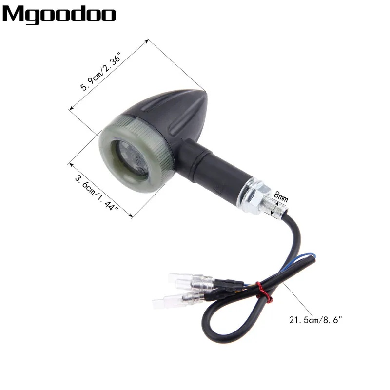 Mgoodoo 4Pcs Universal Motorcycle Turn Signal Light 12V Super Bright Bulbs For Motorbike Off Road Indicator M8 Bolt |