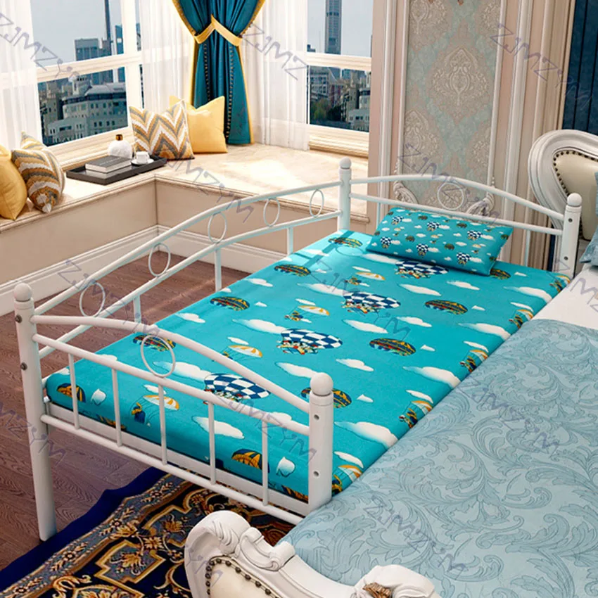 Iron Bed Frame 150×60/70/80CM Teenage Children With Guardrail Mattress Dormitory Bedroom Single Simple Lunch Nap Side | Мебель